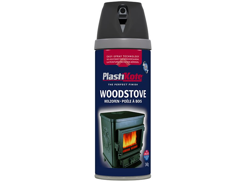 Plasti-kote Wood Stove Twist & Spray Black 400 ml Main Image