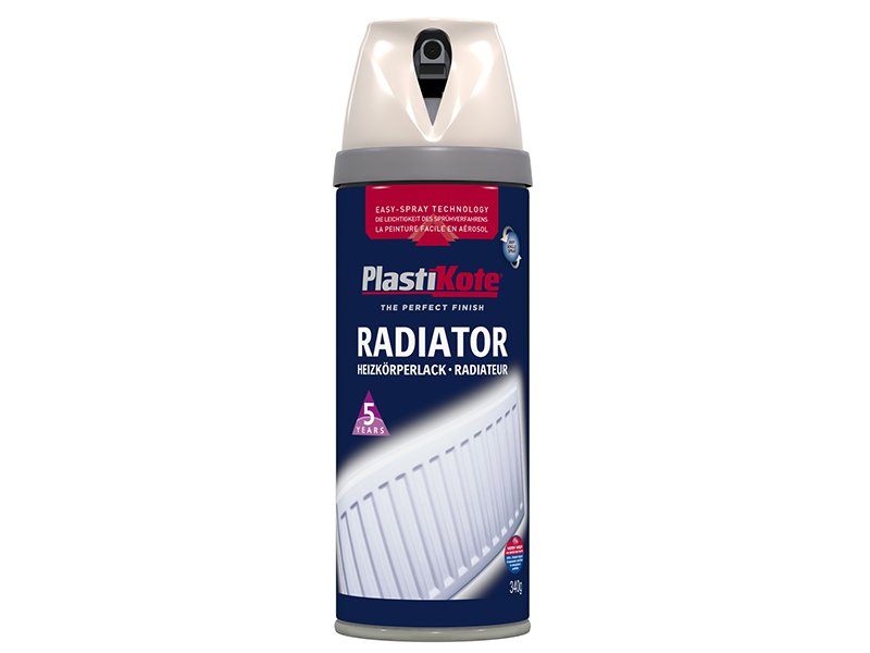 Plasti-kote Radiator Twist & Spray Magnolia 400 ml Main Image