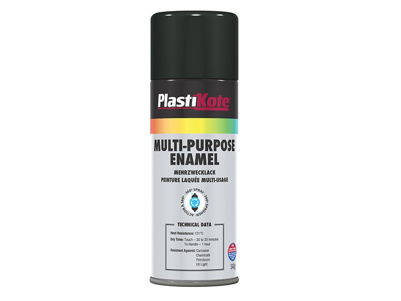 Plasti-kote Multi Purpose Enamel Spray Paint Gloss Black 400 ml Main Image
