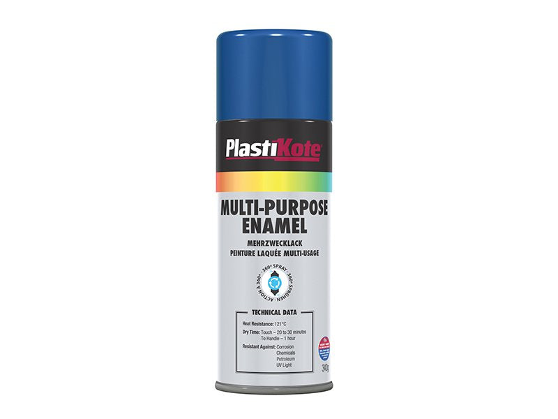 Plasti-kote Multi Purpose Enamel Spray Paint Gloss Blue 400 ml Main Image