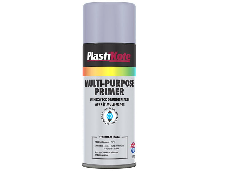Plasti-kote Multi Purpose Enamel Spray Paint Grey Primer 400 ml Main Image