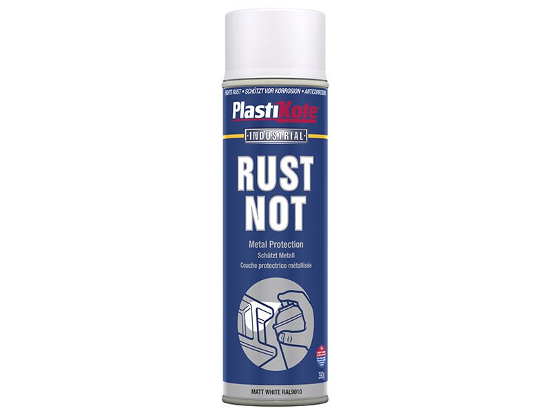 Plasti-kote Rust Not Spray Matt White 500ml Main Image