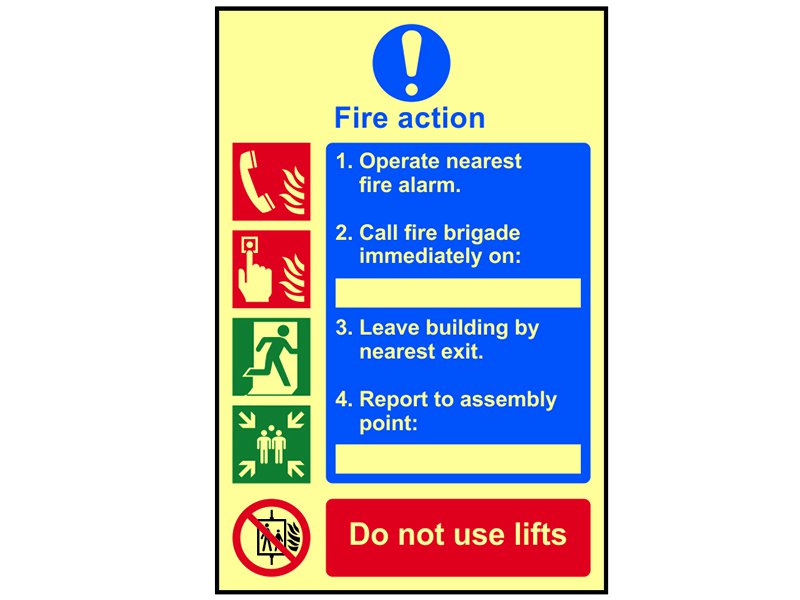 Scan Fire Action Procedure - Photoluminescent 200 x 300mm Main Image