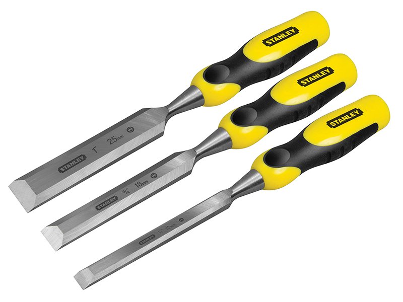 Stanley Tools DynaGrip Bevel Edge Chisel With Strike Cap Set of 3 Main Image