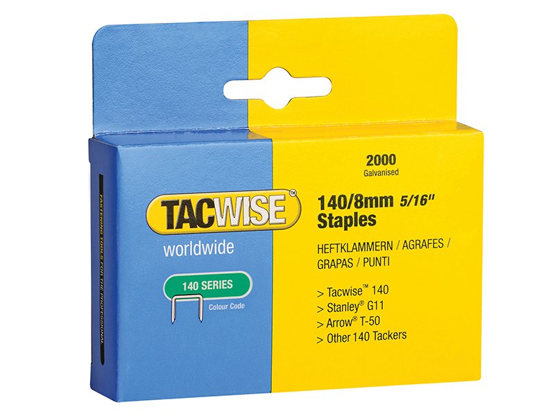 Tacwise Heavy-Duty Staples 140/8mm (Type T50, G) Pack of 2000 Main Image