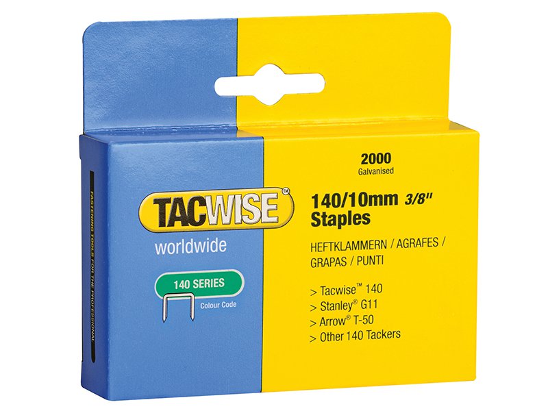 Tacwise Heavy-Duty Staples 140/10mm (Type T50, G) Pack of 2000 Main Image